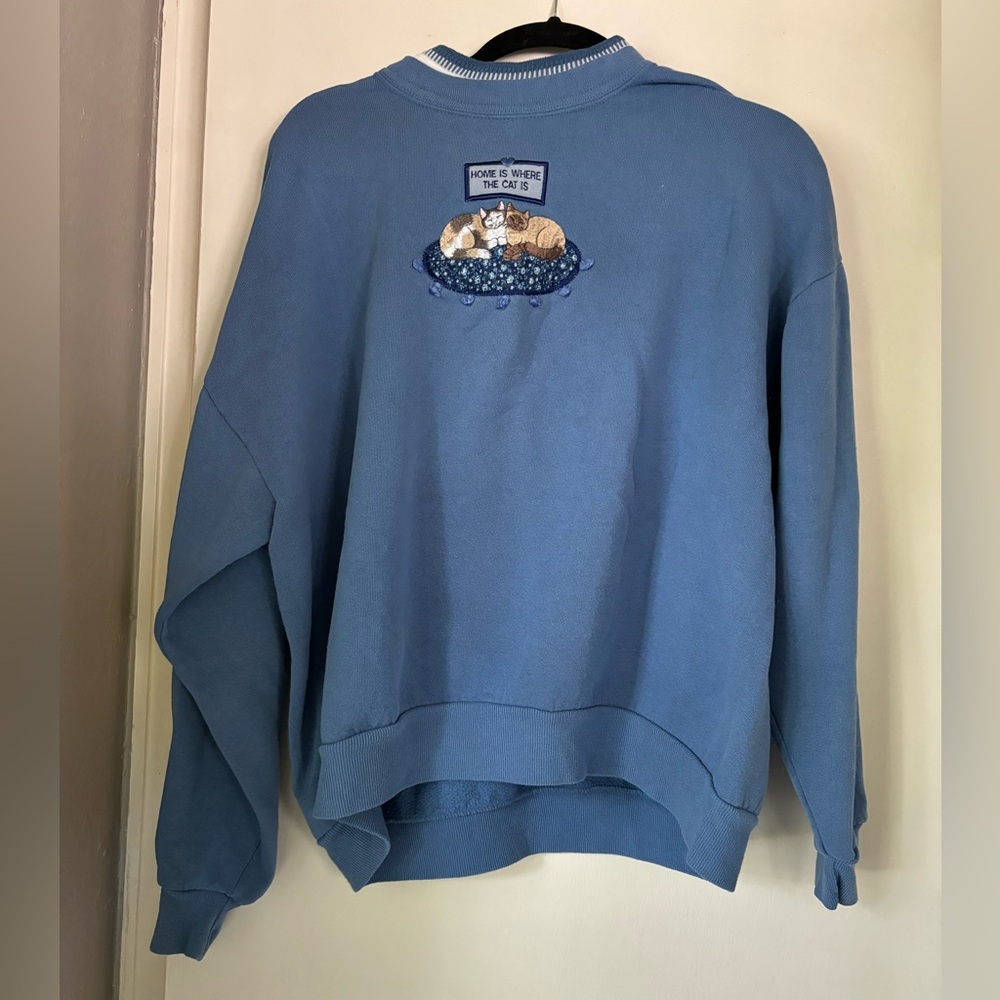 Vintage Crewneck Sweatshirt - “Home Is Where The Cat Is”